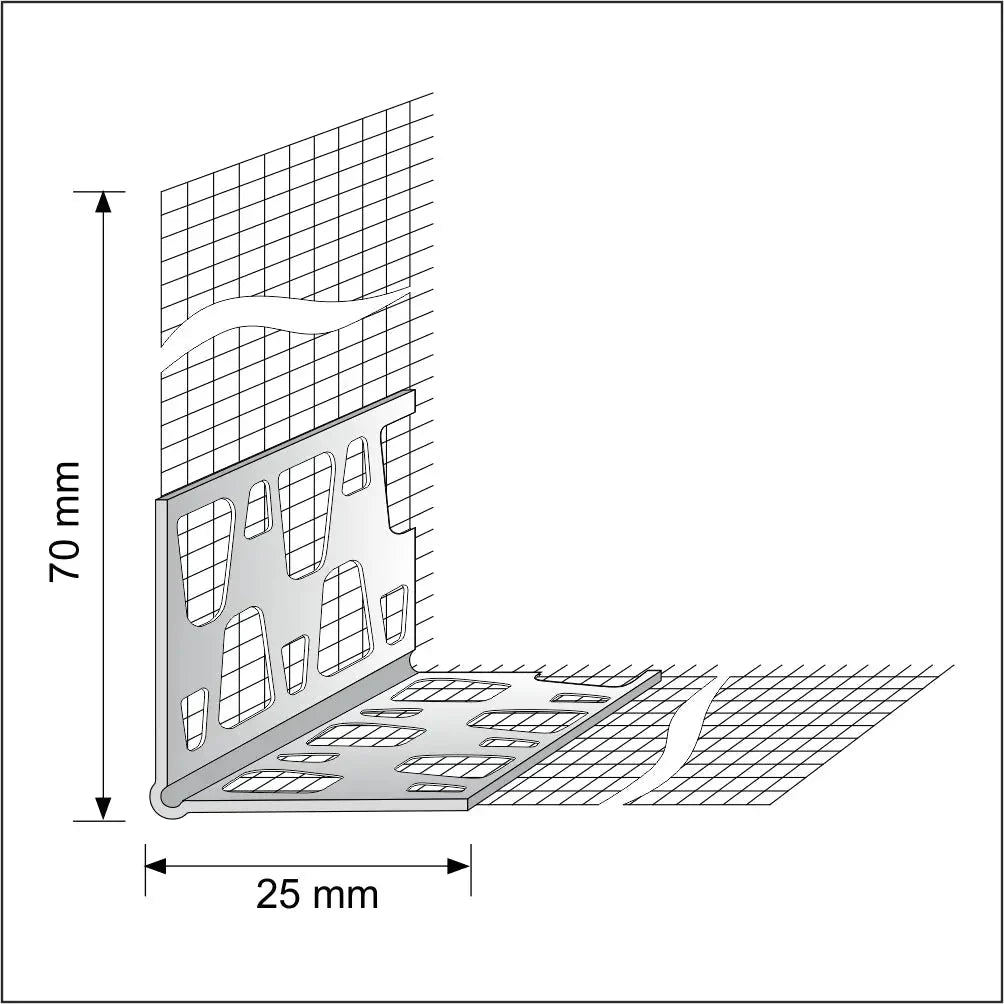 10 X 70x70mm Pvc Mesh Render Corner Bead - Company