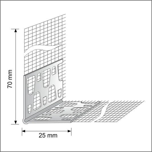 10 X 70x70mm Pvc Mesh Render Corner Bead - Company