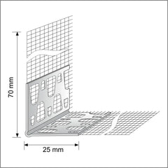 10 X 70x70mm Pvc Mesh Render Corner Bead - Company
