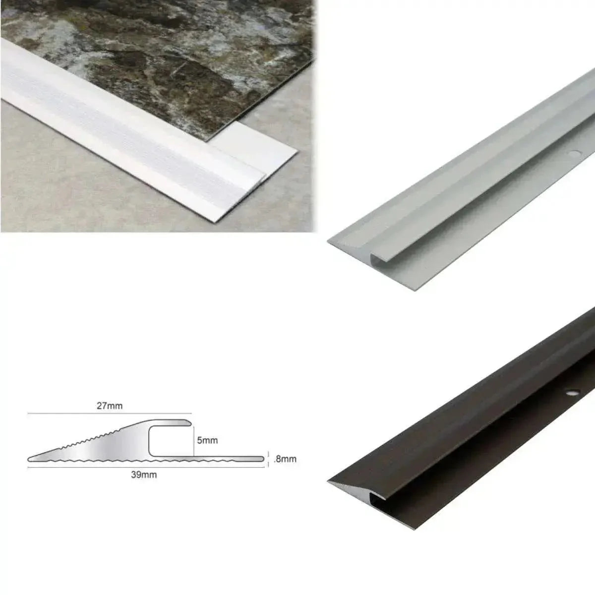 2.7m Click Vinyl Flooring Edge Profile Reducer Trim Threshold Door Bar Lvt - Company