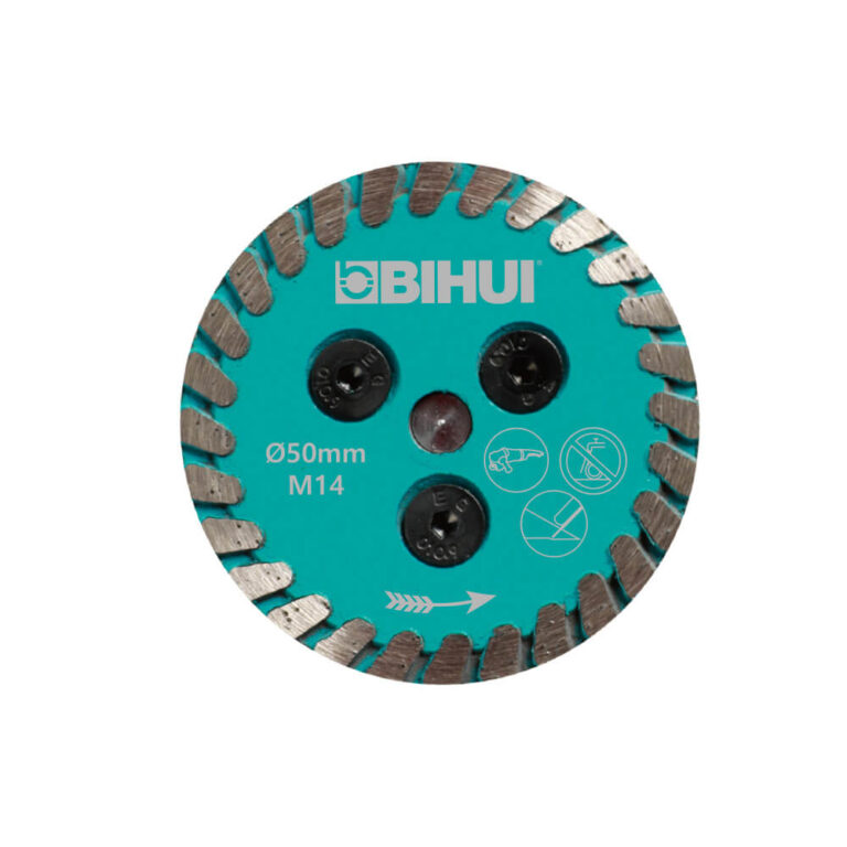 Bihui 50mm Mini Diamond Tile Cutting Disc M14 Thread Wet And Dry Cutting Stair Nosing Company