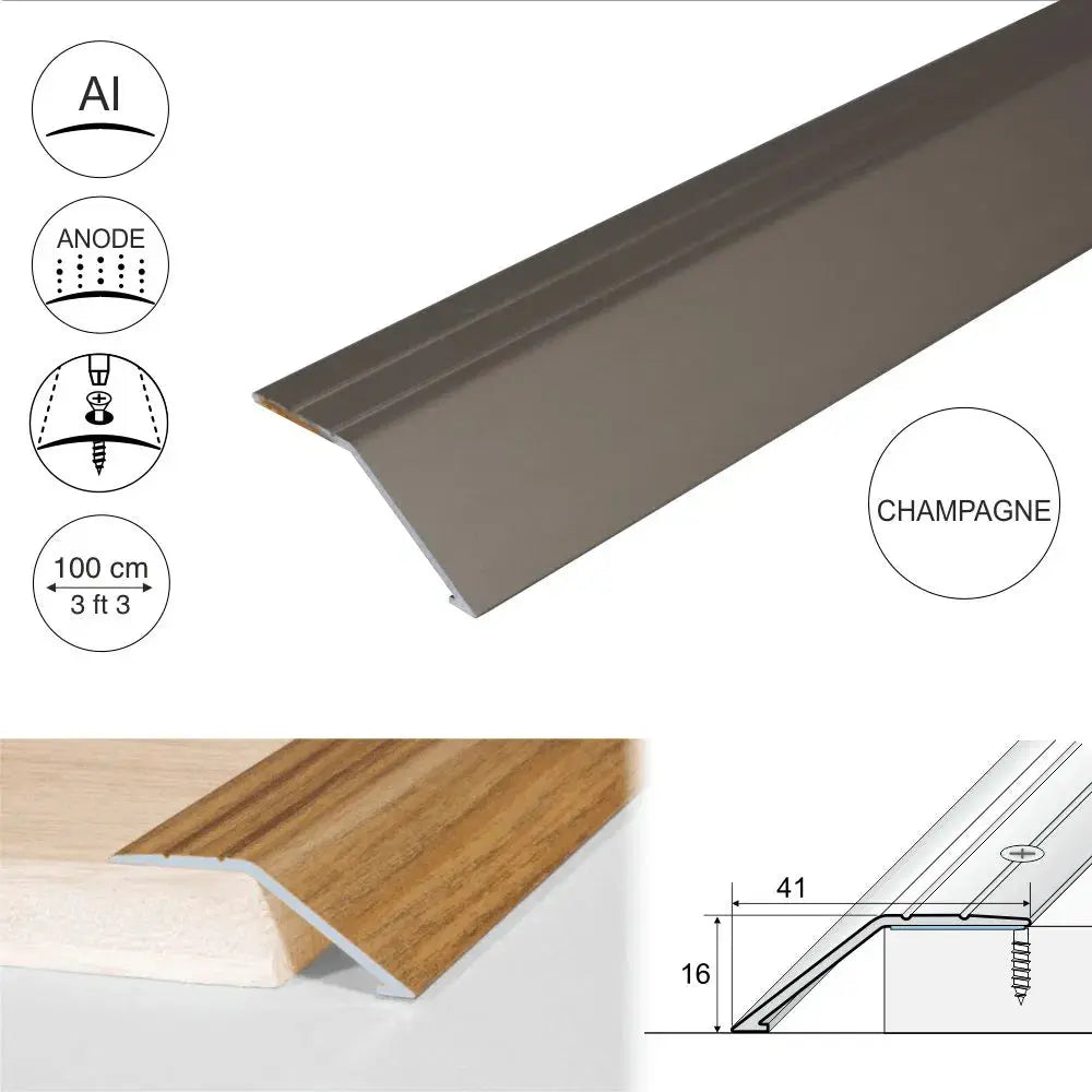 A47 41mm Anodised Aluminium Door Threshold Ramp Profile Stair Nosing etc