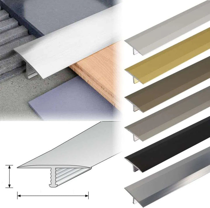 A55 18mm Anodised Aluminium T-Bar Threshold Trim – Tile Transition Strip