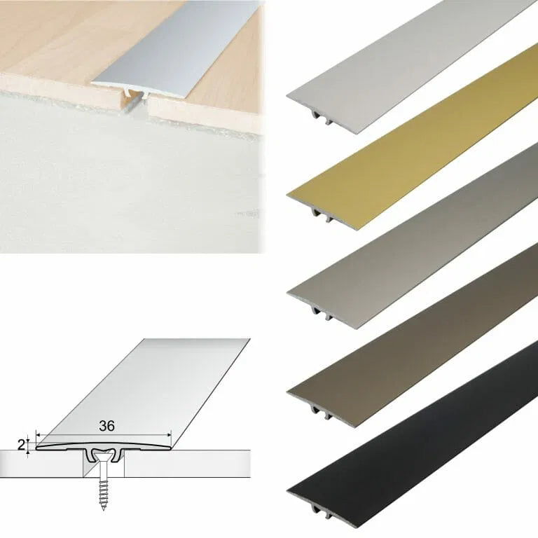 A68 36mm Anodised Aluminium Flat Door Threshold Strip Stair Nosing etc