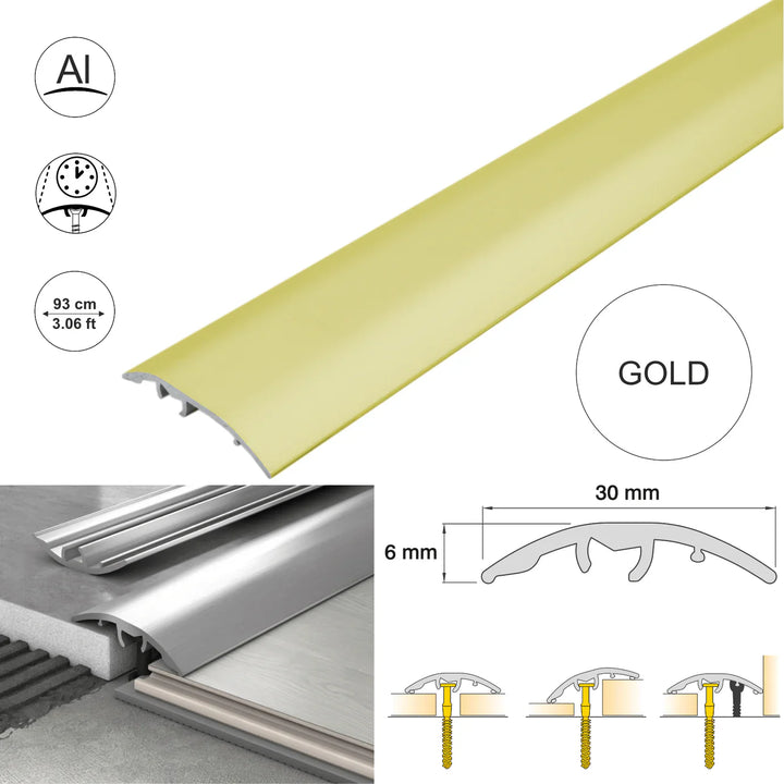 Aluminium Door Threshold Strip 30mm 4-in-1 Multi-Purpose Floor Trim