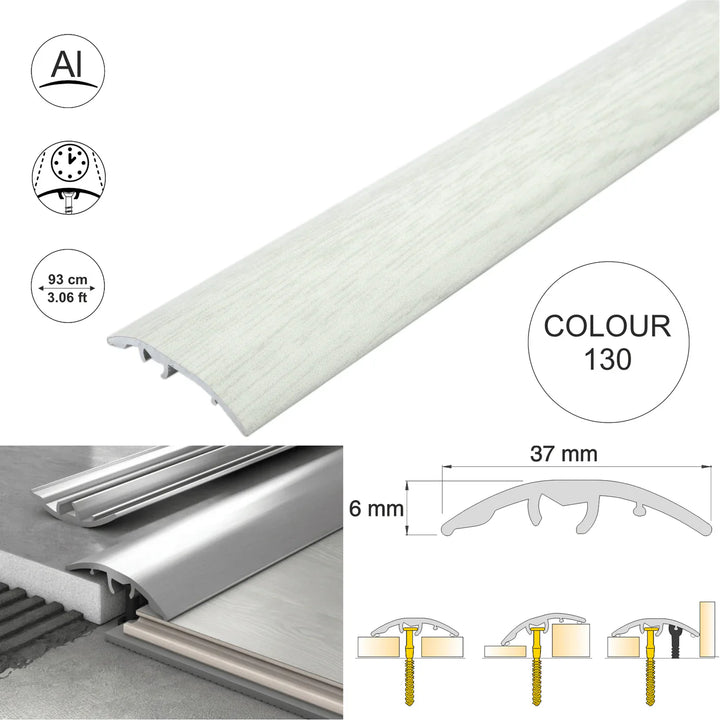 Aluminium Door Threshold Strip 37mm 4-in-1 Multi-Purpose Floor Trim