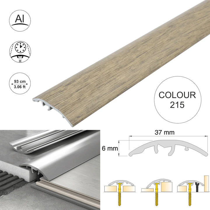 Aluminium Door Threshold Strip 37mm 4-in-1 Multi-Purpose Floor Trim