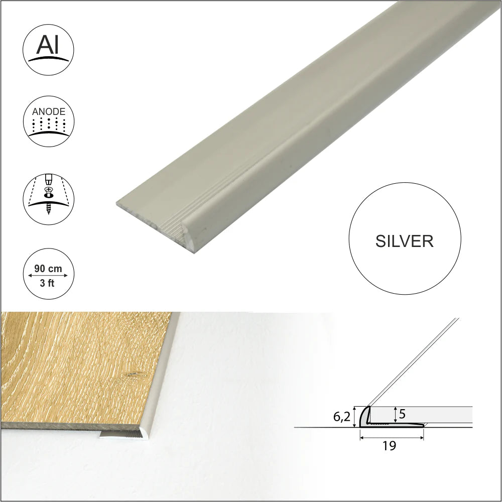 C10 Anodised Aluminium LVT Edging Profile Threshold For 5mm Flooring