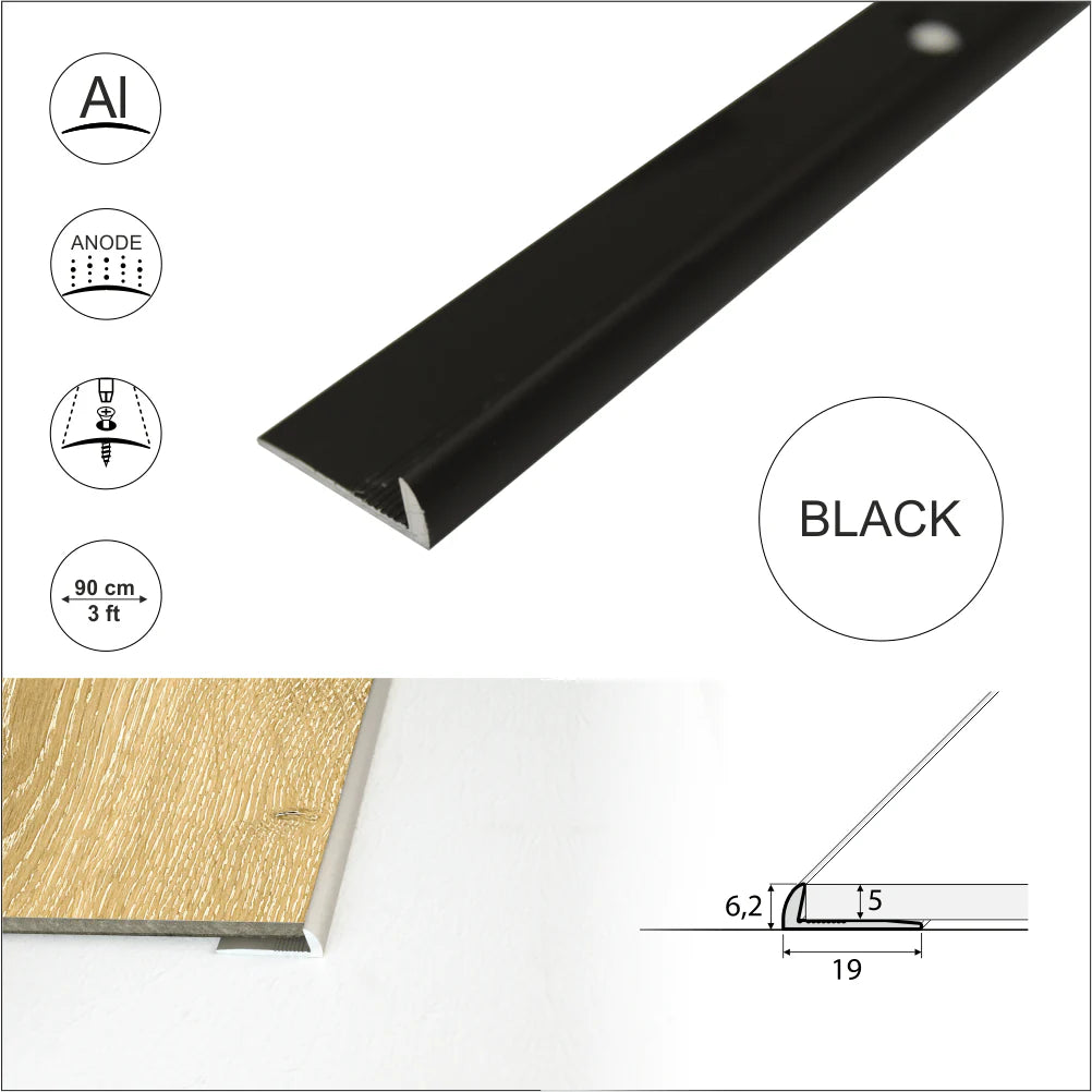C10 Anodised Aluminium LVT Edging Profile Threshold For 5mm Flooring