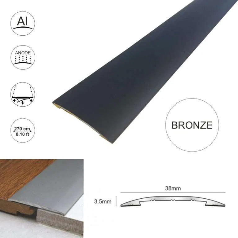 CAS 38mm Self Adhesive Euro Cover Strip Wood Vinyl Tile Door Bar Threshold Trim Stair Nosing etc