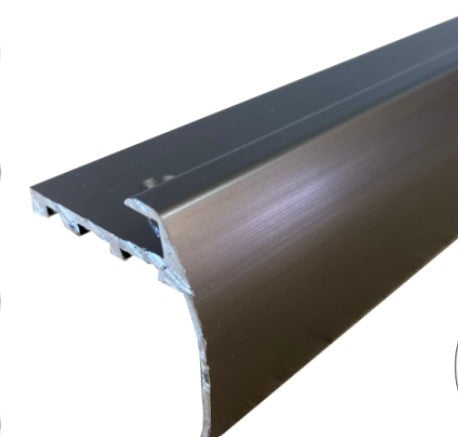 TVB 37.5 x 35mm Anodised Aluminium Bull Nose LVT Stair Nosing Edge Profile for 5mm Flooring
