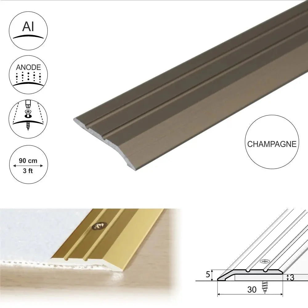 A01 30mm Anodised Aluminium Door Threshold Ramp Profile - Company