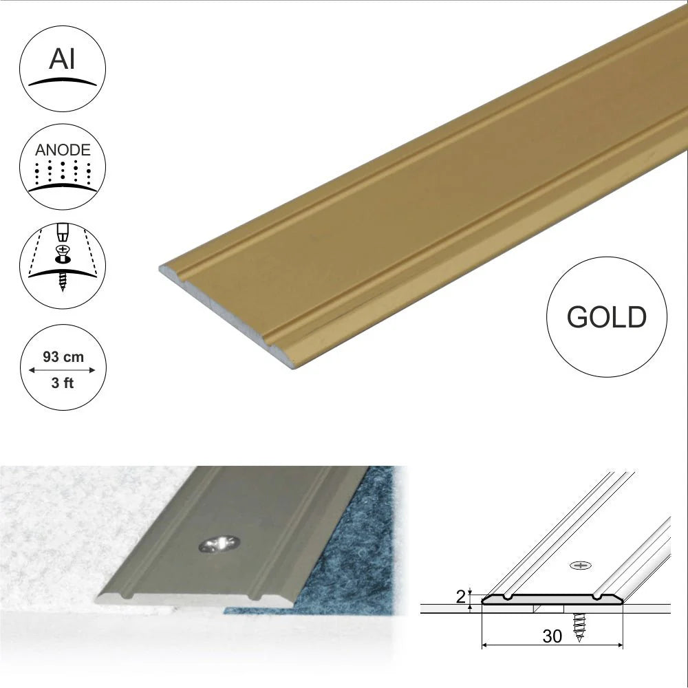 A02 30mm Anodised Aluminium Flat Door Threshold Strip - Company