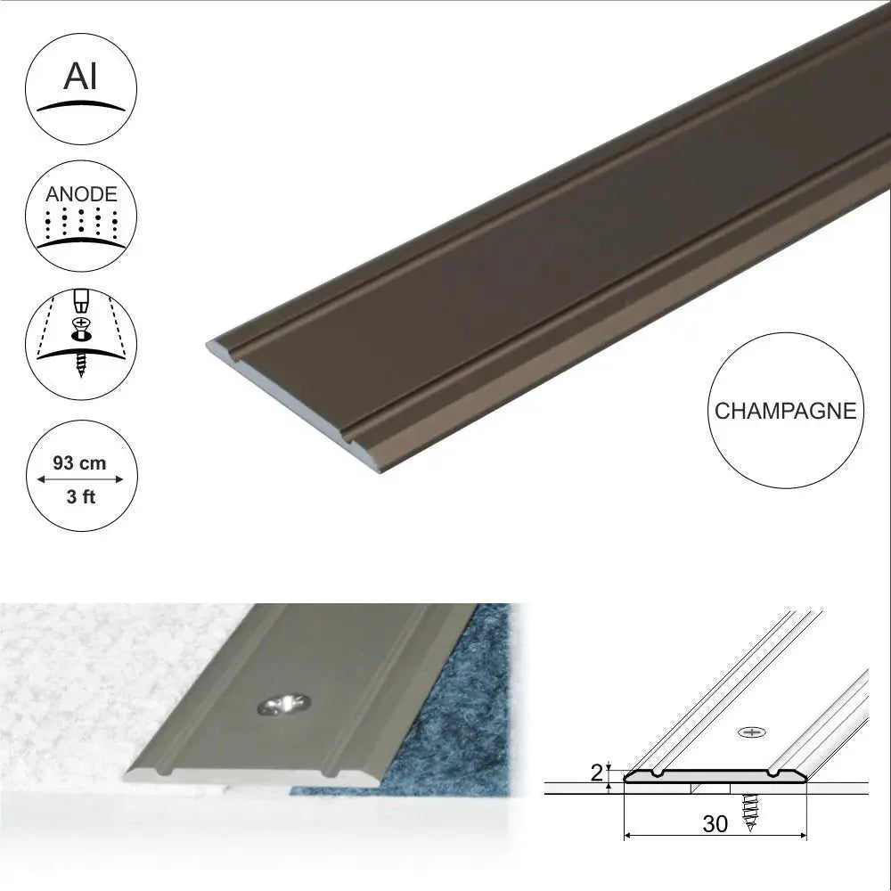 A02 30mm Anodised Aluminium Flat Self Adhesive Door Threshold Strip - Company