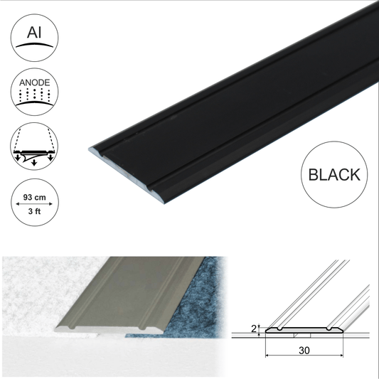 A02 30mm Anodised Aluminium Flat Self Adhesive Door Threshold Strip