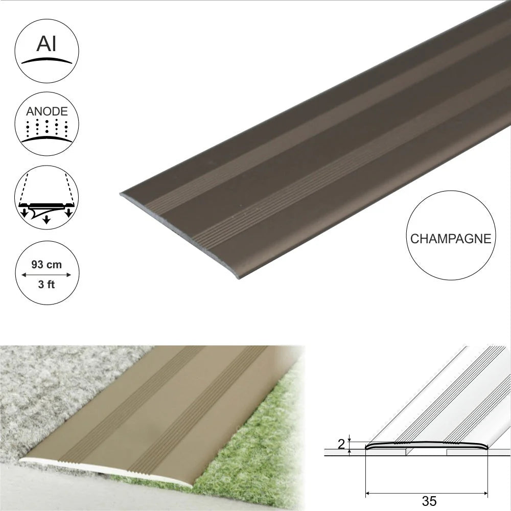 A08 35mm Anodised Aluminium Flat Self Adhesive Door Threshold Strip - Company