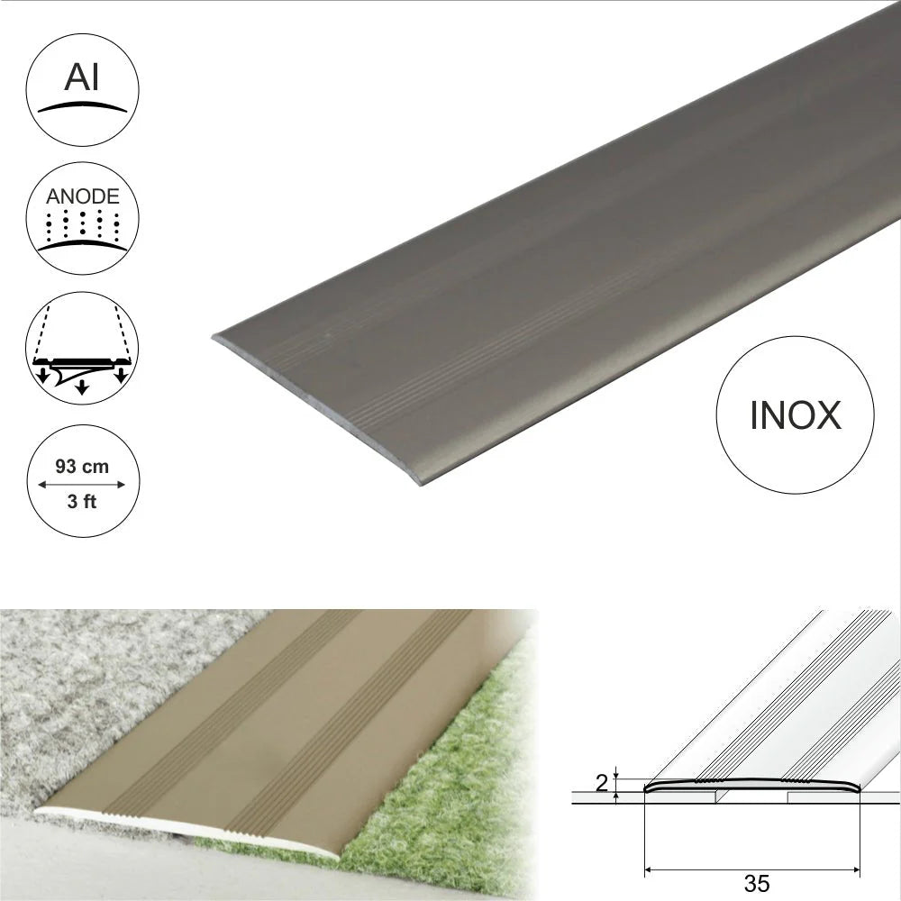 A08 35mm Anodised Aluminium Flat Self Adhesive Door Threshold Strip - Company