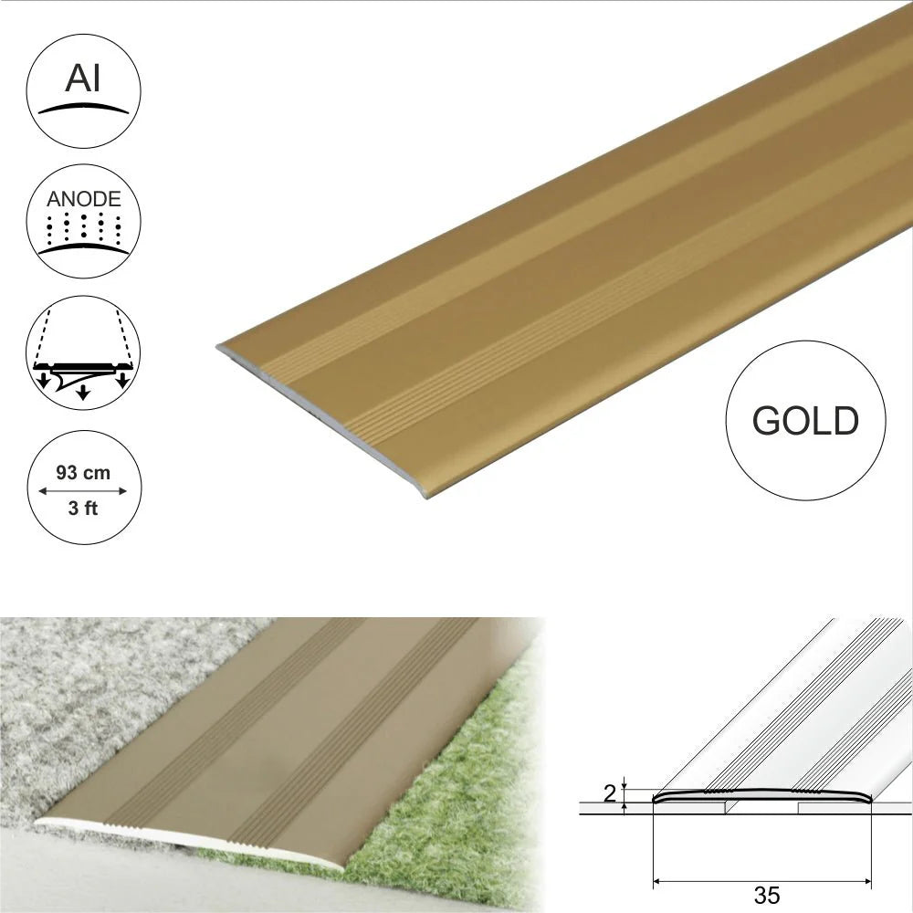 A08 35mm Anodised Aluminium Flat Self Adhesive Door Threshold Strip - Company