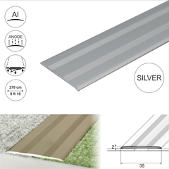 A08 35mm Anodised Aluminium Flat Self Adhesive Door Threshold Strip