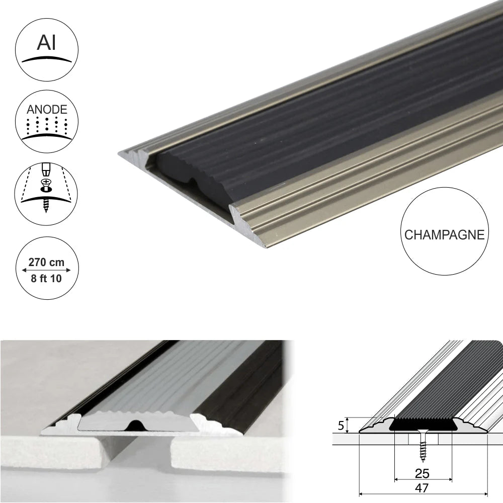 A10 50mm Anodised Aluminium Flat Non Slip Door Threshold Strip - Company