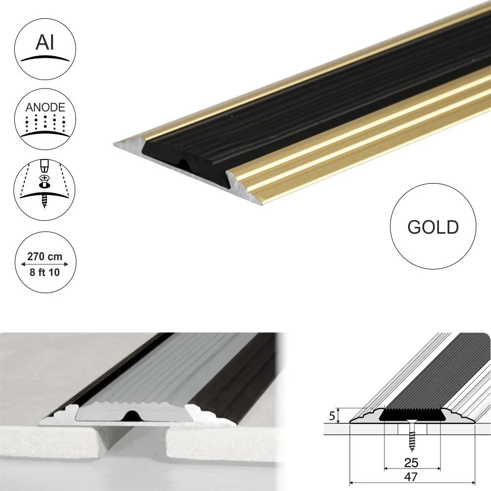 A10 50mm Anodised Aluminium Flat Non Slip Door Threshold Strip - Company