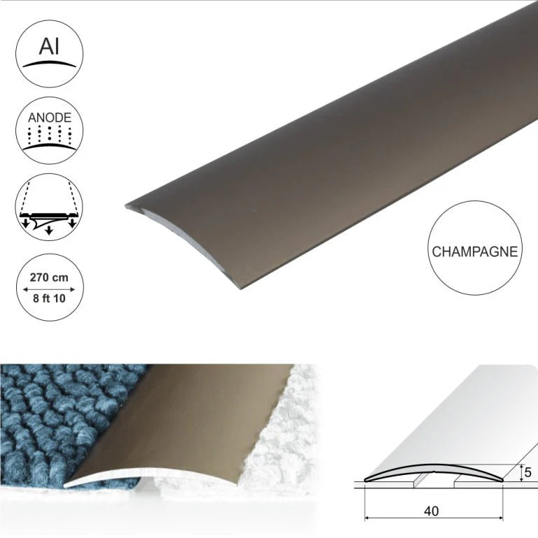 A13 40mm Anodised Aluminium Self Adhesive Door Threshold Strip - Company