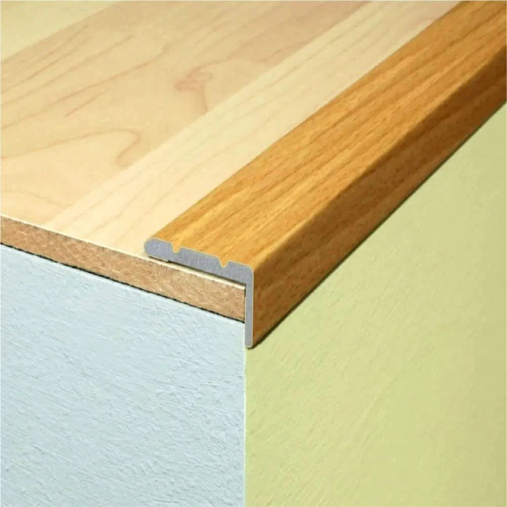 A31 25 x 10mm Aluminium Wood Effect Self Adhesive Stair Nosing Edge Trim - Company