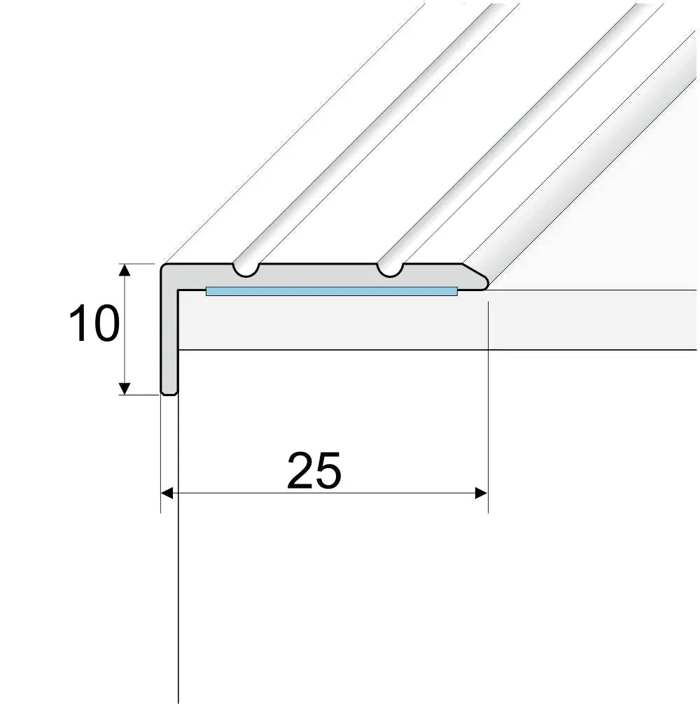 A31 25 x 10mm Anodised Aluminium Self Adhesive Stair Nosing Edge Trim - Company