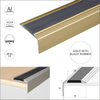 A38 46 x 30mm Anodised Aluminium Self Adhesive Non Slip Rubber Stair Nosing Edge Trim