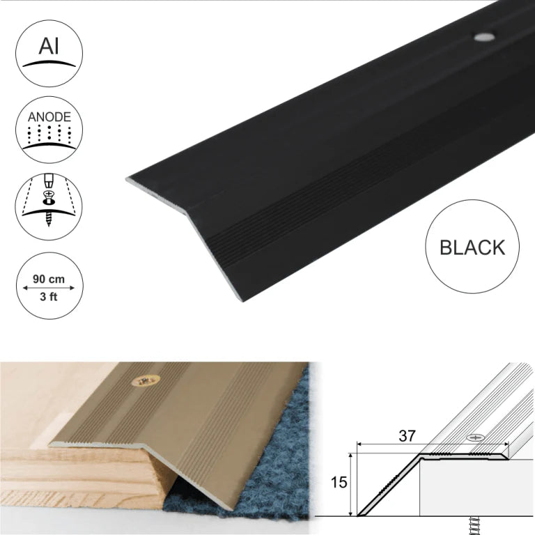 A39 37mm Anodised Aluminium Door Threshold Ramp Profile Stair Nosing etc
