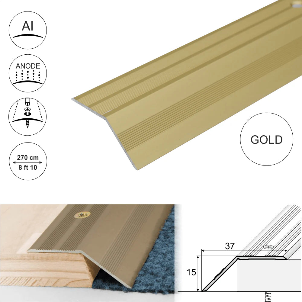 A39 37mm Anodised Aluminium Door Threshold Ramp Profile Stair Nosing etc