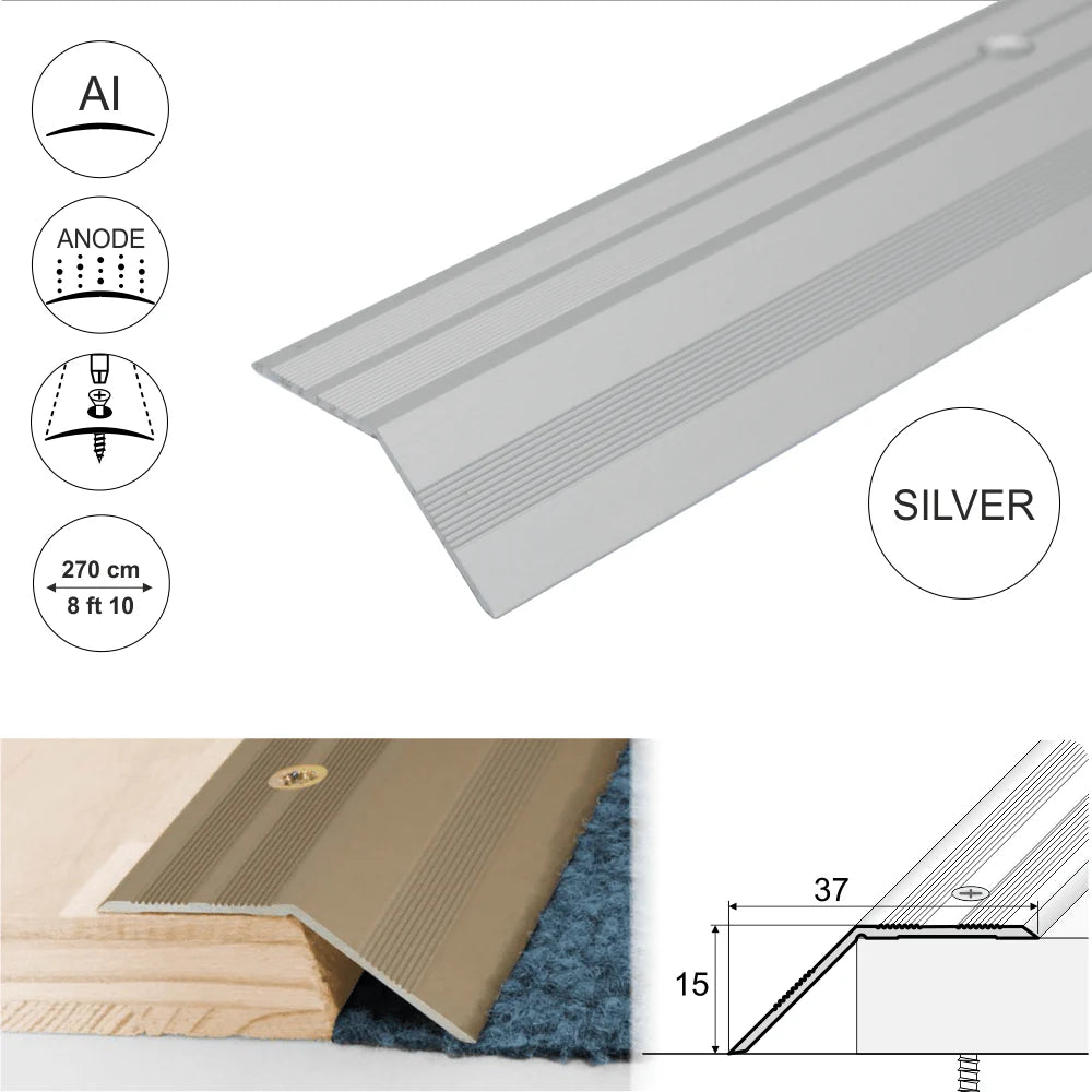 A39 37mm Anodised Aluminium Door Threshold Ramp Profile Stair Nosing etc