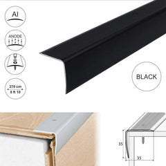 A41 35 x 35mm Anodised Aluminium Non Slip Ribbed Treads Stair Nosing Edge Trim Stair Nosing etc