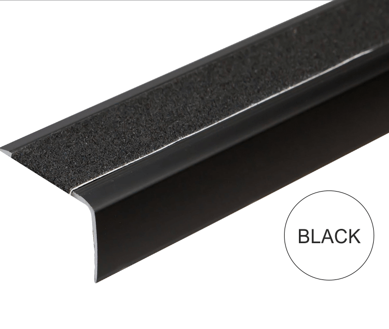 A44 41 x 26.6mm Anodised Aluminium Non Slip Stair Nosing Edge Trim with Non Slip Tape