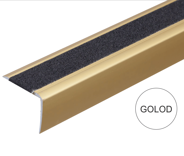 A44 41 x 26.6mm Anodised Aluminium Non Slip Stair Nosing Edge Trim with Non Slip Tape