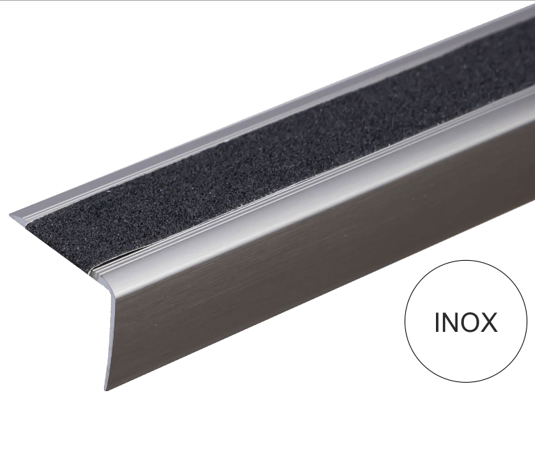 A44 41 x 26.6mm Anodised Aluminium Non Slip Stair Nosing Edge Trim with Non Slip Tape