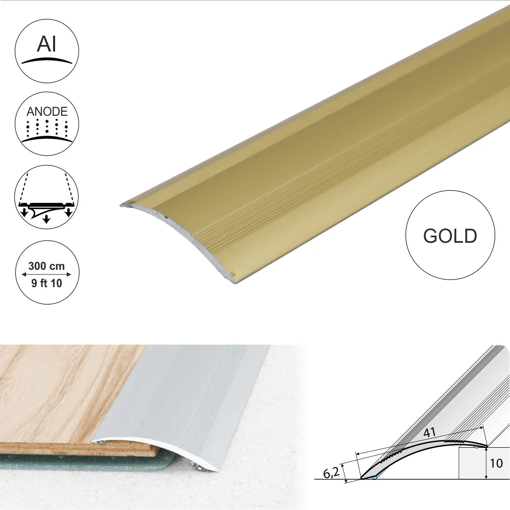 A48 41mm Anodised Aluminium Self Adhesive Door Threshold Ramp Profile Stair Nosing etc