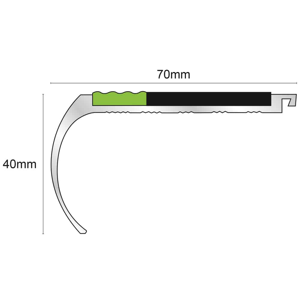 AHD07 70 x 40mm Non Slip Stair Nosing Stair Nosing etc