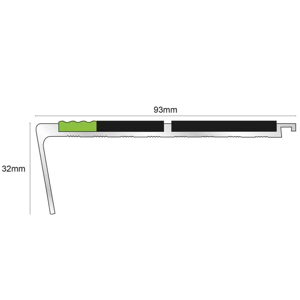 AHD12 93 x 32mm Non Slip Tredsafe Stair Nosing Stair Nosing etc