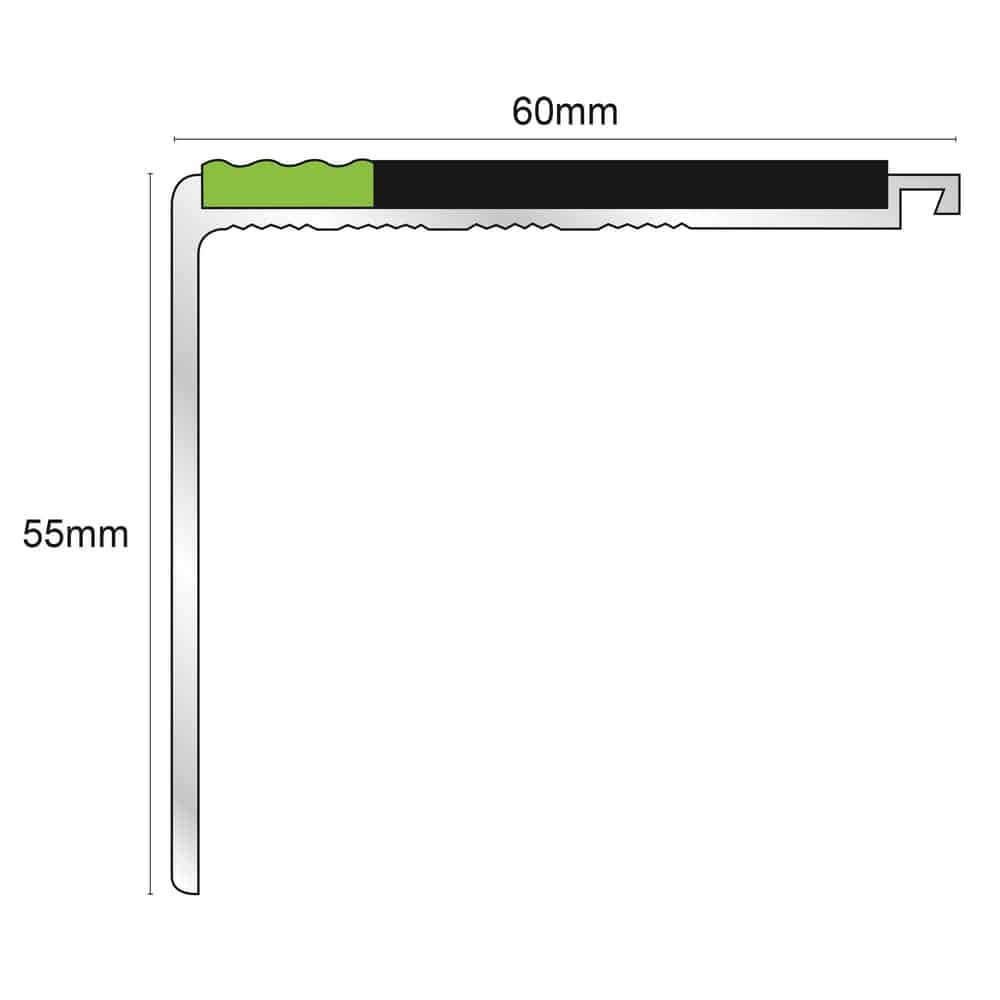 AHD17 60 x 55mm DDA Compliant Non Slip Stair Nosing Stair Nosing etc