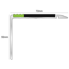 AHD22 72 x 55mm DDA Compliant Non Slip Stair Nosing Stair Nosing etc