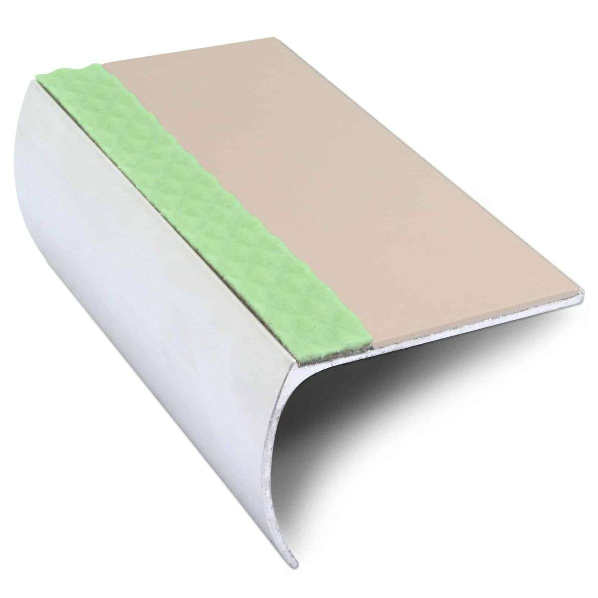 ASL03 57x40mm Aluminium Non Slip Stair Nosing Edge Trim With Pvc Insert Stair Nosing etc