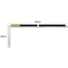 ASL09 85x30mm Aluminium Non Slip Stair Nosing Edge Trim With Pvc Insert Stair Nosing etc