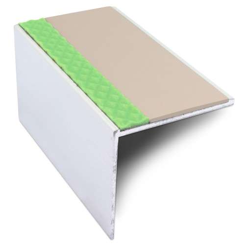 ASL19 56x55mm DDA Compliant Aluminium Non Slip Stair Nosing Edge Trim With Pvc Insert Stair Nosing etc