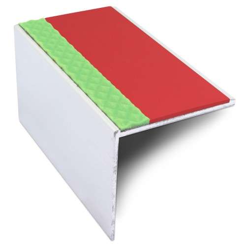 ASL19 56x55mm DDA Compliant Aluminium Non Slip Stair Nosing Edge Trim With Pvc Insert Stair Nosing etc