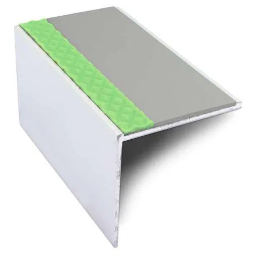 ASL19 56x55mm Tredsafe DDA Compliant Aluminium Non Slip Stair Nosing Edge Trim With Pvc Insert Stair Nosing etc