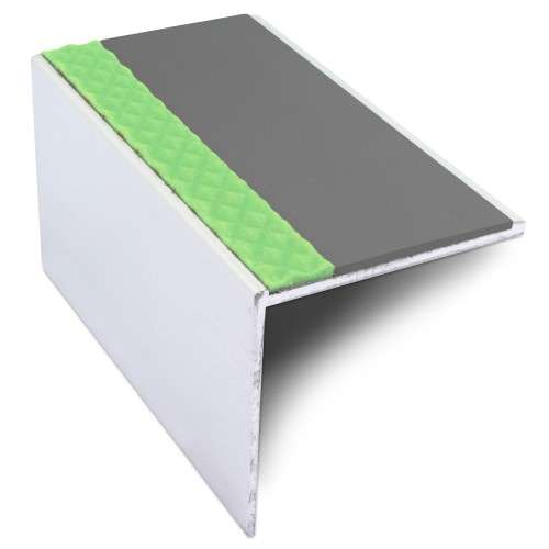 ASL19 56x55mm DDA Compliant Aluminium Non Slip Stair Nosing Edge Trim With Pvc Insert Stair Nosing etc