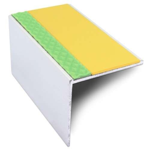 ASL19 56x55mm DDA Compliant Aluminium Non Slip Stair Nosing Edge Trim With Pvc Insert Stair Nosing etc