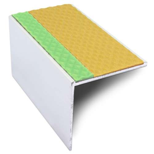 ASL19 56x55mm Tredsafe DDA Compliant Aluminium Non Slip Stair Nosing Edge Trim With PVC Insert