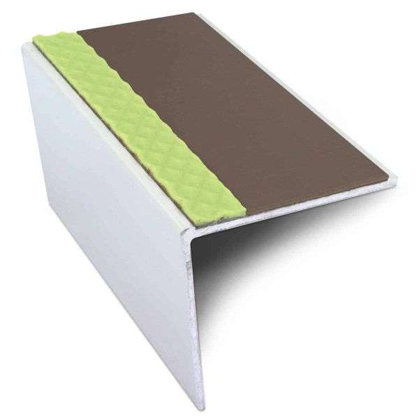 ASL20 57x55mm DDA Compliant Aluminium Non Slip Stair Nosing Edge Trim With Pvc Insert Stair Nosing etc